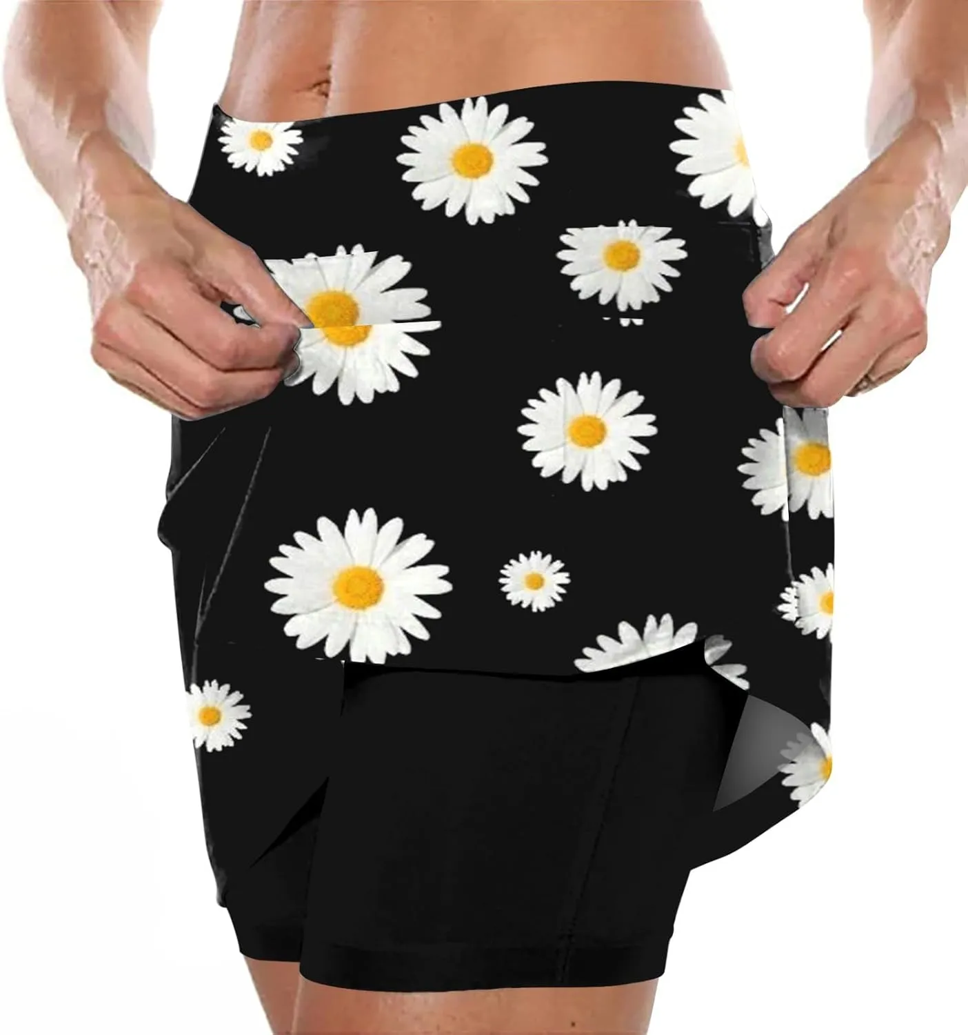 aihihe Golf Skirts for Women Tummy Control Long Womens Biker Shorts with Pockets Running Shorts Men 5 inch