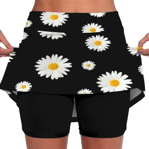 aihihe Golf Skirts for Women Tummy Control Long Womens Biker Shorts with Pockets Running Shorts Men 5 inch