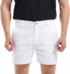 AIMPACT Mens Chino Shorts Slim-fit 5.5" Flat Front Stretch Casual Short Shorts