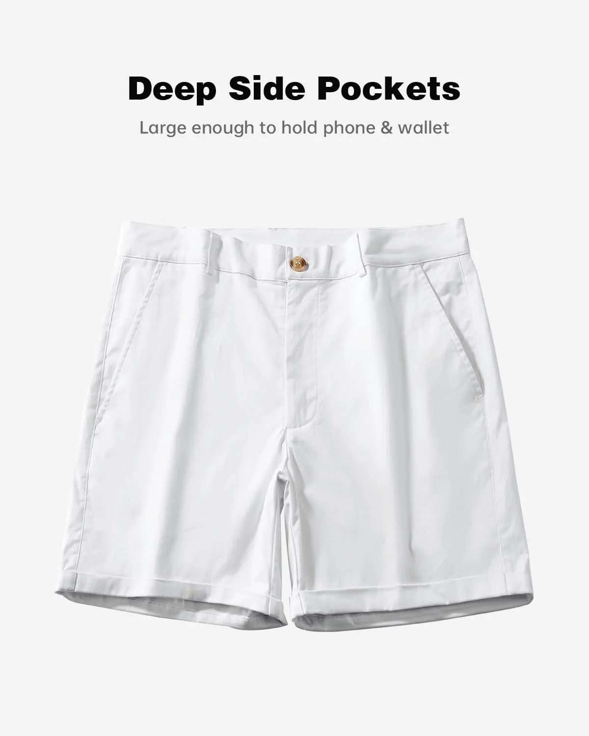 AIMPACT Mens Chino Shorts Slim-fit 5.5" Flat Front Stretch Casual Short Shorts
