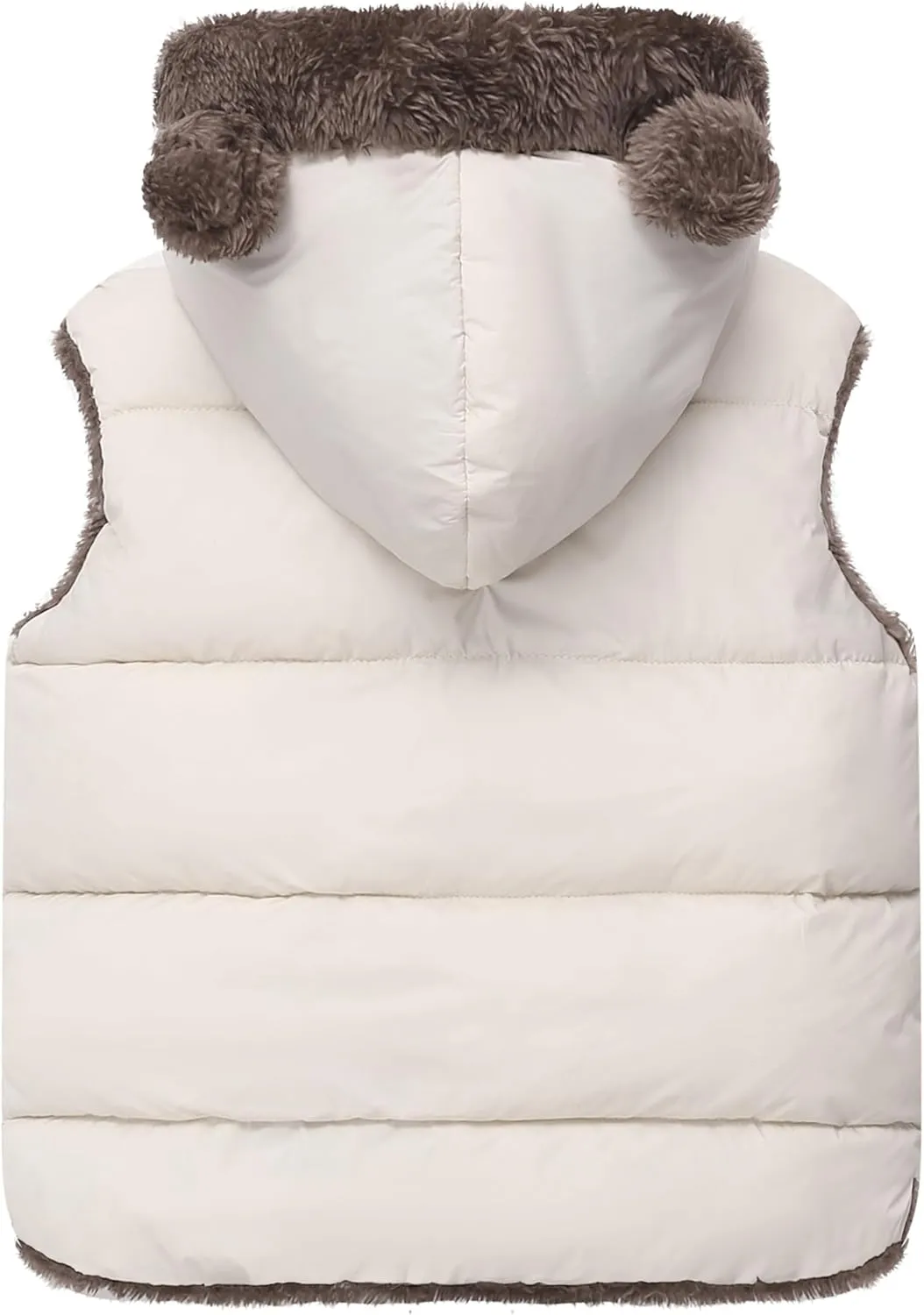 AIWUHE Toddler Boys Girls Hooded Puffer Vest Padded Warm Winter Jacket Sleeveless Bear ears Zipper Up Coat with pocket 1-7Y