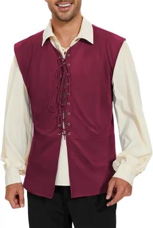 American Trends Renaissance Costume Men Pirate Vest Renaissance Viking Steampunk Halloween Medieval Costume Men