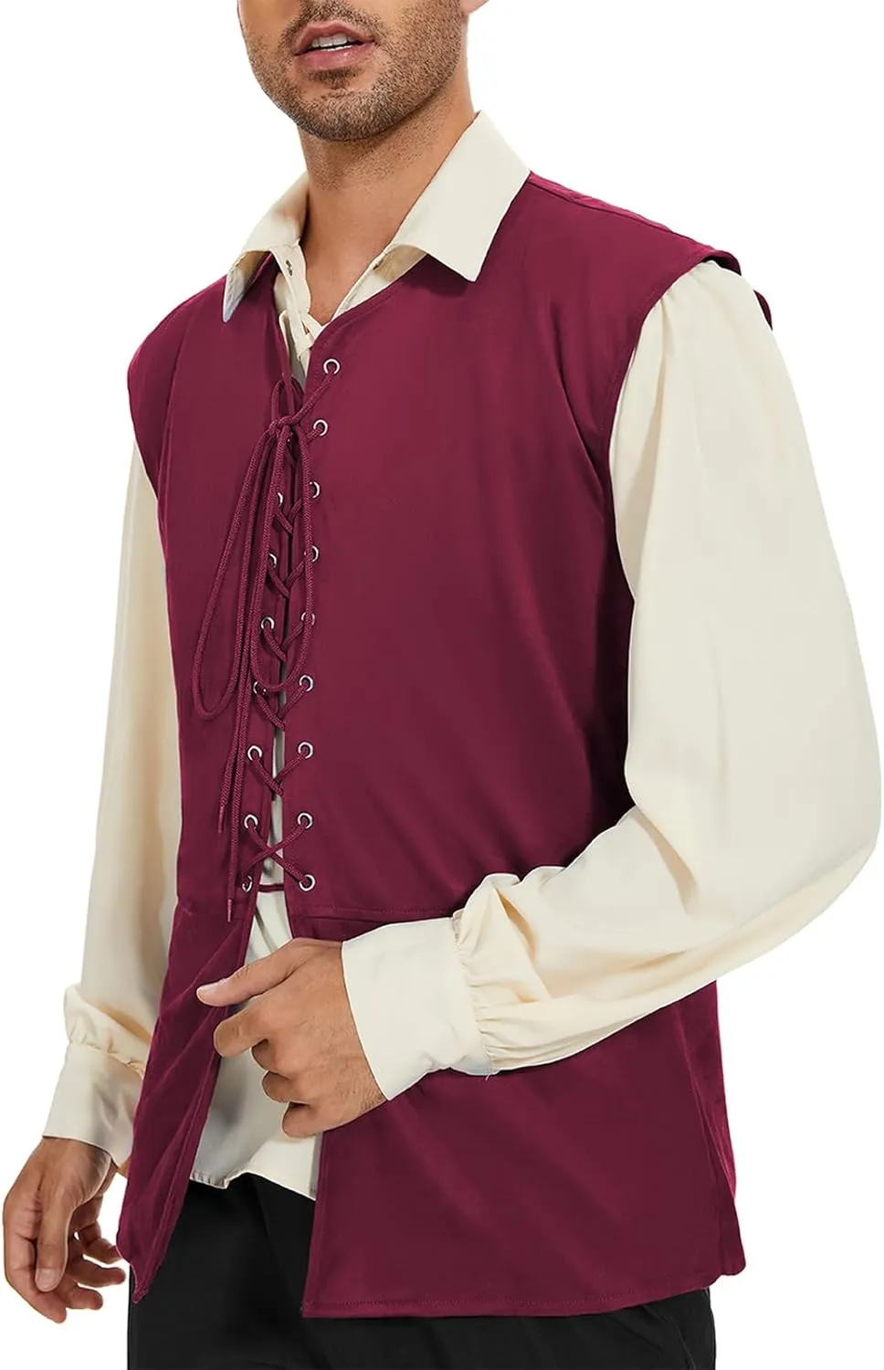 American Trends Renaissance Costume Men Pirate Vest Renaissance Viking Steampunk Halloween Medieval Costume Men