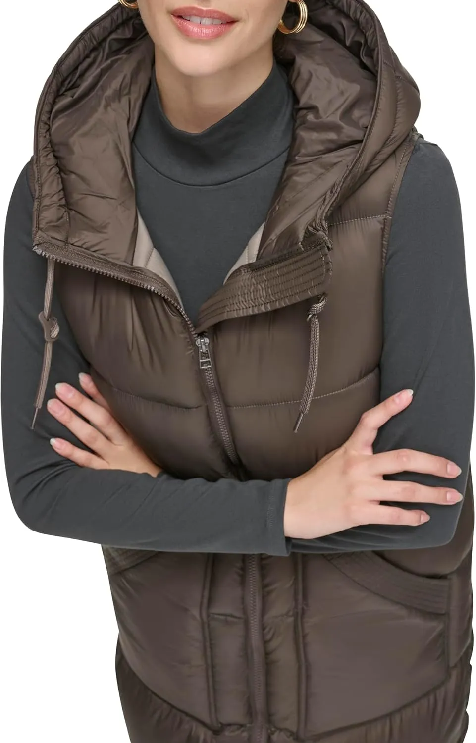 Andrew Marc Women's Kerr Long Quilted Puffer Vest