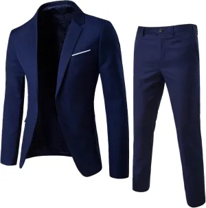 Aniywn Mens Suits Slim Fit Prom Homecoming Suit for Men Wedding Business Tux Outfit 2 Piece Suit Jacket Blazer and Pants Sets