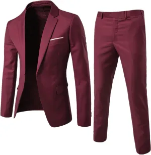 Aniywn Mens Suits Slim Fit Prom Homecoming Suit for Men Wedding Business Tux Outfit 2 Piece Suit Jacket Blazer and Pants Sets