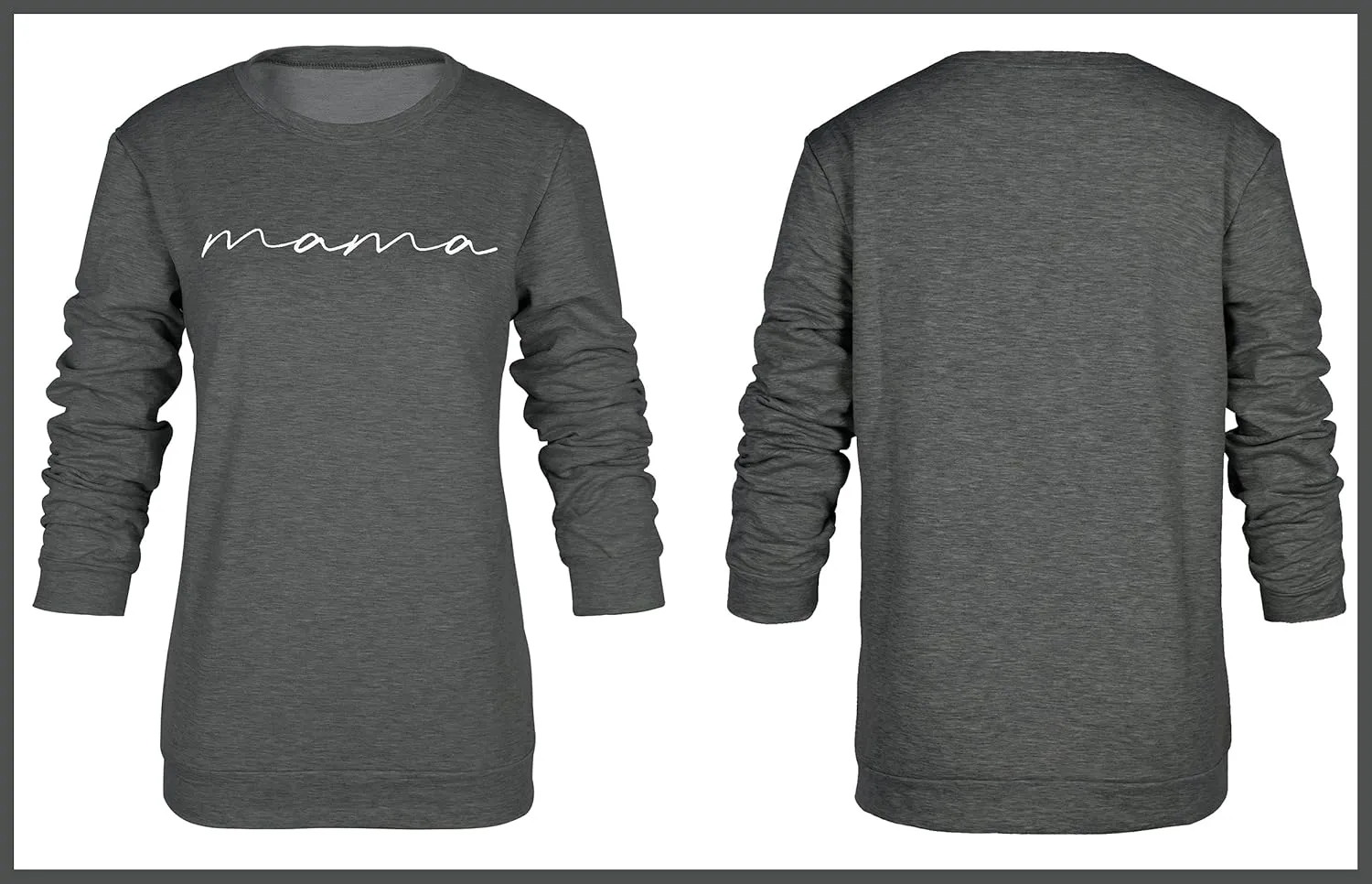 ASTANFY Womens Crewneck Sweatshirt Mama Letter Print Long Sleeve Loose Fashion Pullover Top