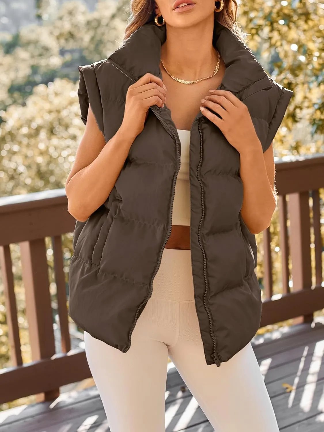 AUTOMET Womens Puffer Vests Fall Fashion Jackets Puffy Outfits 2025 Trendy Sleeveless Coats Outerwear Winter Clothes