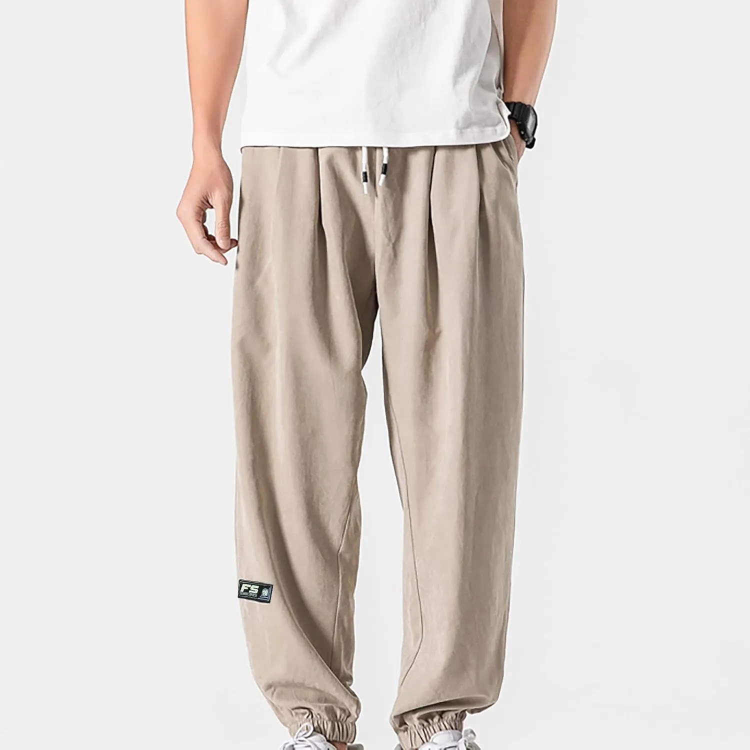 Baggy Sweatpants for Men 2023 Casual Loose Drawstring Solid Baggy Pants Outdoor Fashion Beam Feet Sweatpants