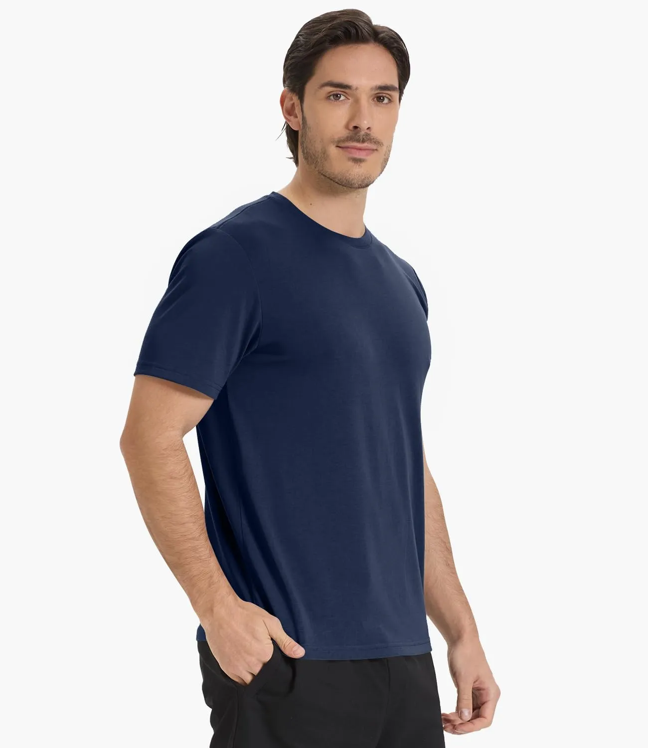 BAMBOO COOL Men's Crewneck T-Shirts Undershirts for Men Short Sleeve Shirts Heavy Weight Tees Classic Comfortable Tshirt