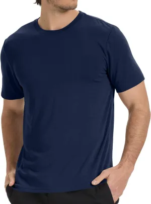 BAMBOO COOL Men's Crewneck T-Shirts Undershirts for Men Short Sleeve Shirts Heavy Weight Tees Classic Comfortable Tshirt