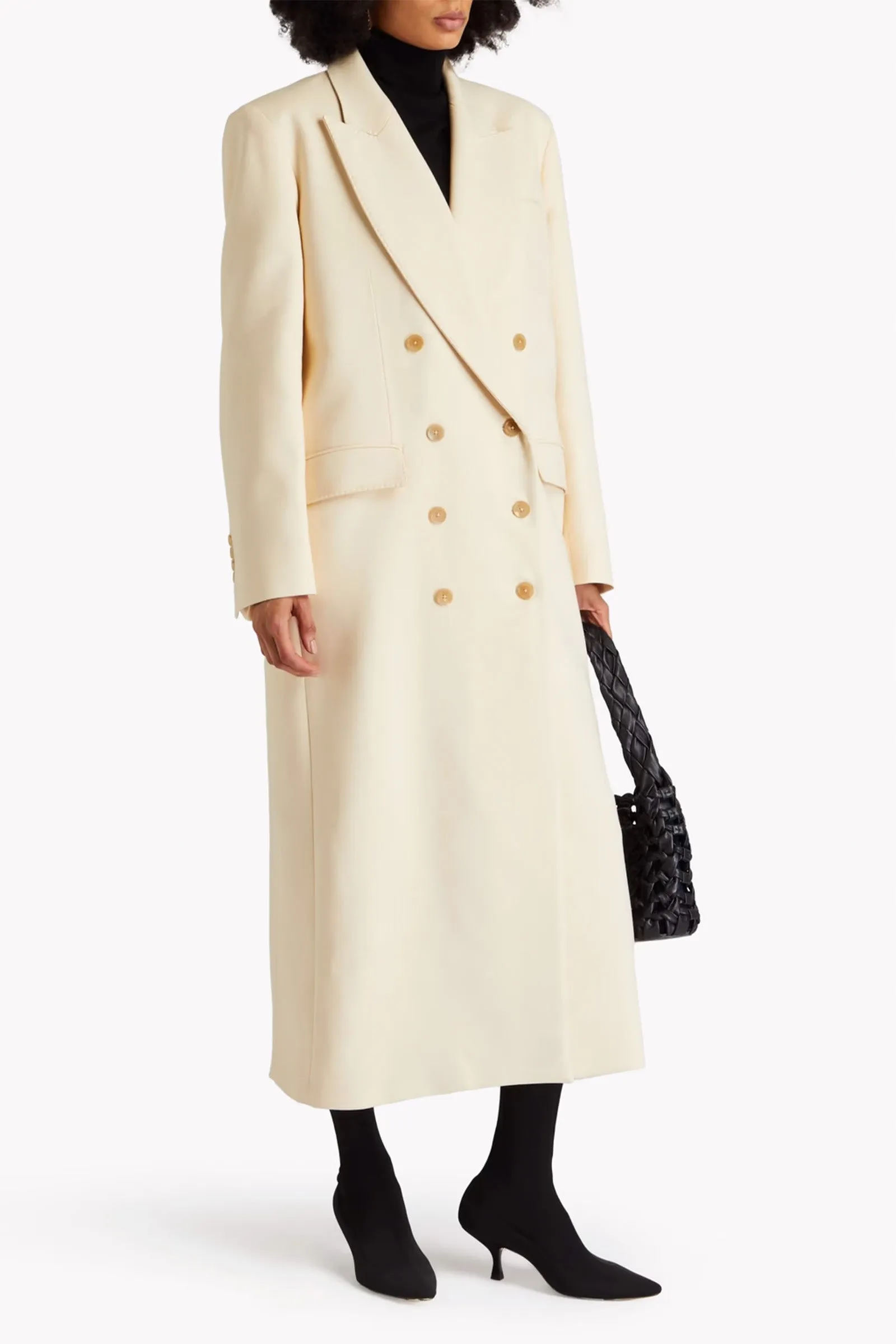 Barlow Double-breasted Crepe Coat