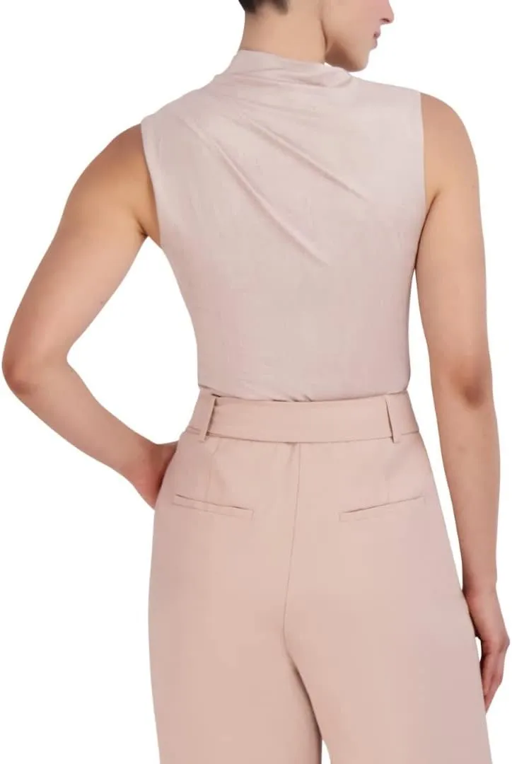 BCBGMAXAZRIA Women's Asymmetrical Neck Sleevless Knit Top