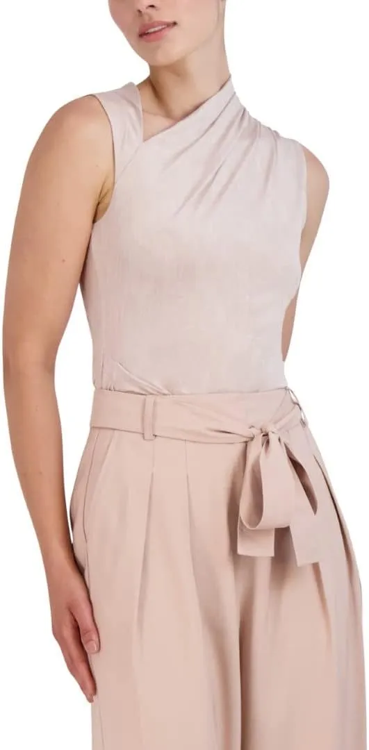 BCBGMAXAZRIA Women's Asymmetrical Neck Sleevless Knit Top
