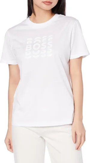 BOSS Women's Season Artwork Organic Cotton Slim Fit T-Shirt