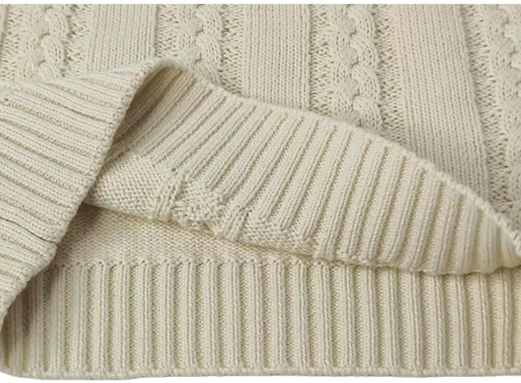Boys Sweater Vest Cable Knit V-Neck Knitted Uniform Toddler Kids Girls Clothes Dress Vests
