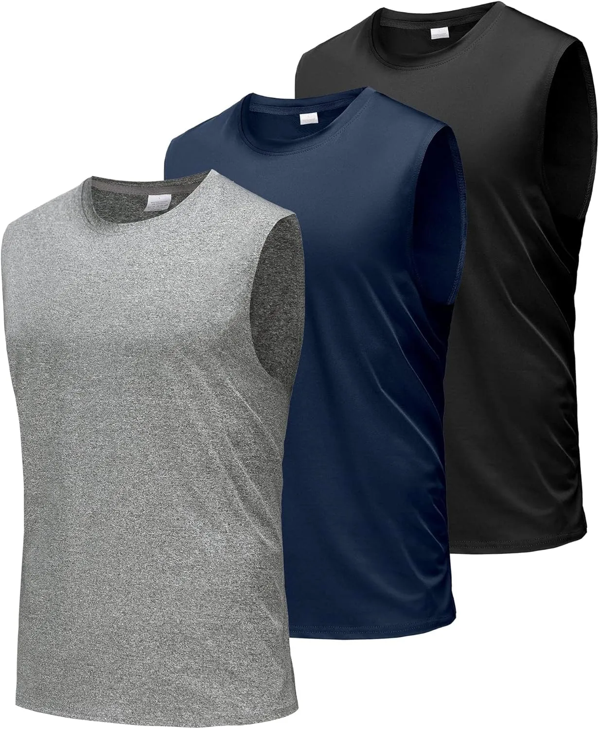 Boyzn Men's 3 Pack Workout Tank Tops Gym Athletic Muscle Tee Bodybuilding Fitness Sleeveless T-Shirts