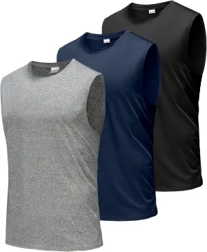 Boyzn Men's 3 Pack Workout Tank Tops Gym Athletic Muscle Tee Bodybuilding Fitness Sleeveless T-Shirts