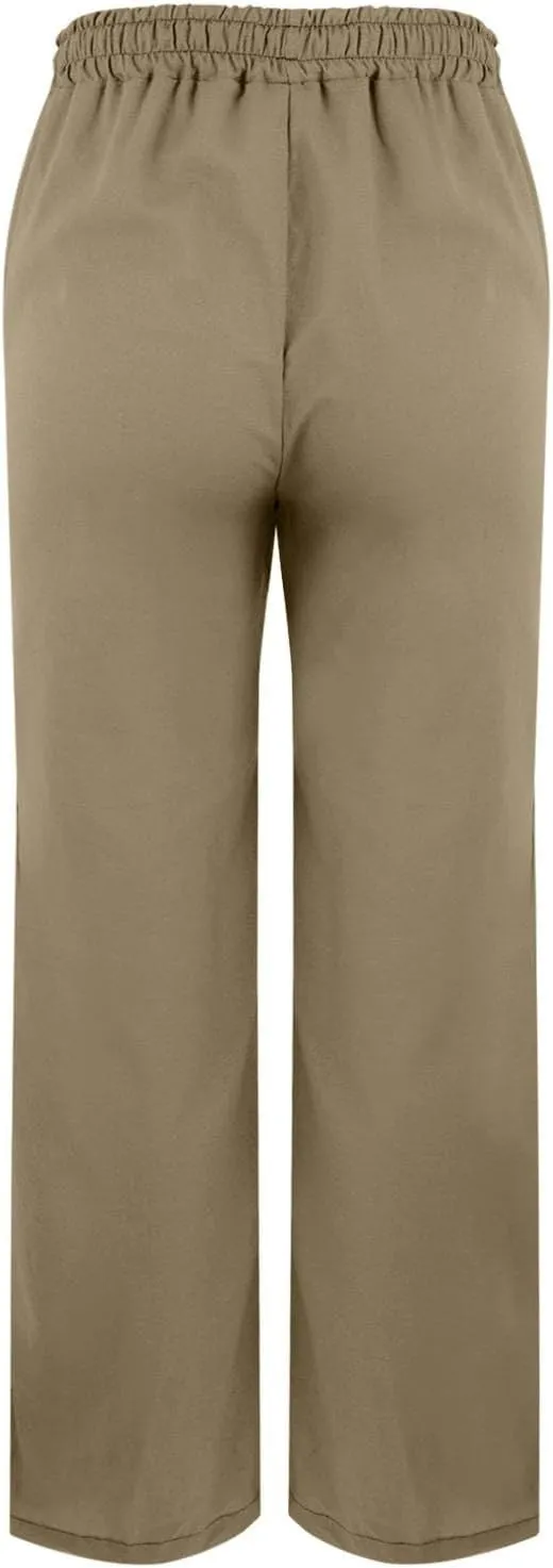 Capris Linen Pants for Women 2025 Summer High Waist Elastic Straight Leg Lounge Pant Lightweight Beach Trousers