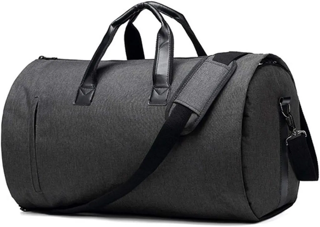 Carry On Garment Bag Convertible Suit Travel Bag with Shoe Pocket Large Waterproof Travel Duffel Bag Weekend Bag Overnight Bag for Women & Men (Black)