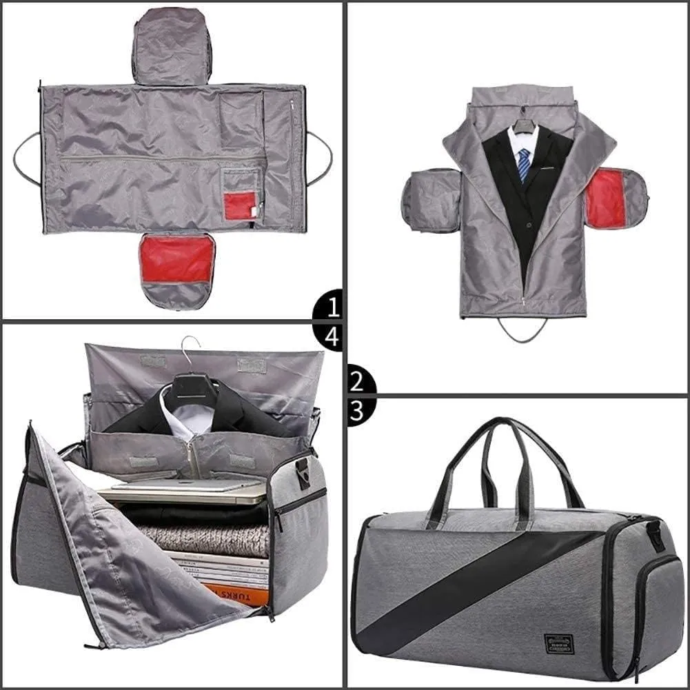 Carry-on Garment Bag Large Duffel Bag Suit Travel Bag Weekend Bag Flight Bag with Shoe Pouch (Color : A, Size : 54 * 28 * 25CM)