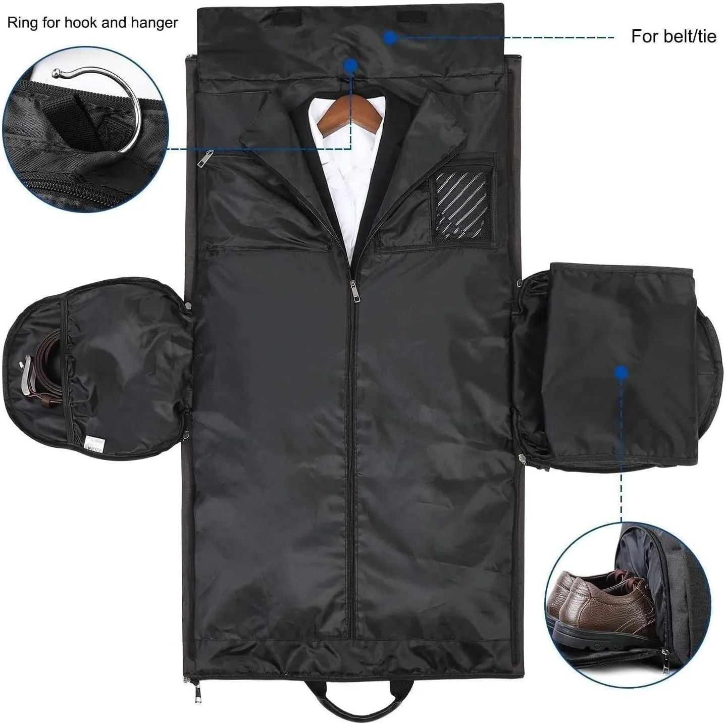 Carry-on Garment Bag Large Duffel Bag Suit Travel Bag Weekend Bag Flight Bag with Shoe Pouch for Men Women (Color : B, Size : 55 * 30 * 28cm)