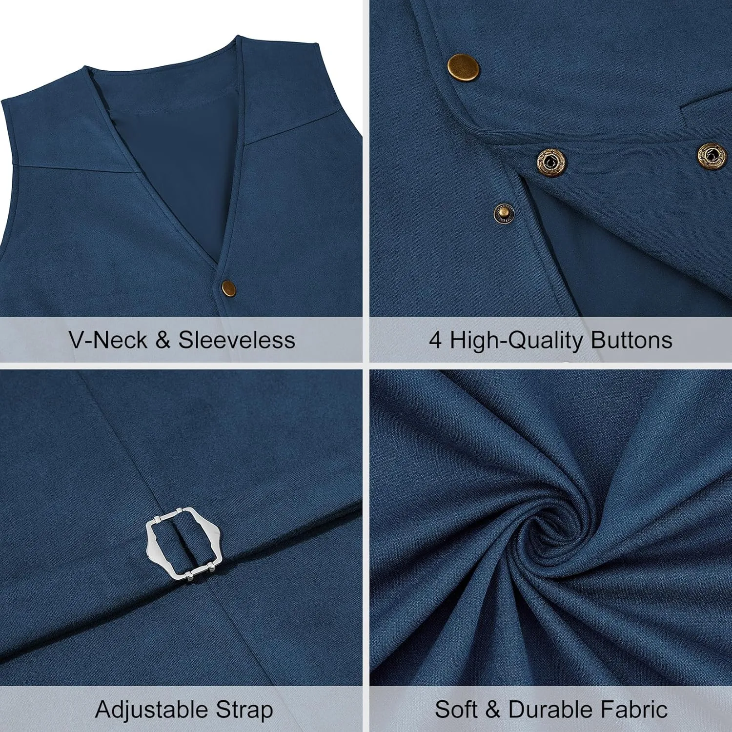 Century Star Men's Vests Casual Suit Vests Dress Western Wear Cowboy Wedding Slim Fit Waistcoat Renaissance Pirate Medieval