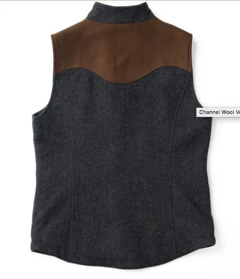 Channel Wool Vest - Madison Creek - Charcoal Herringbone - VMC6