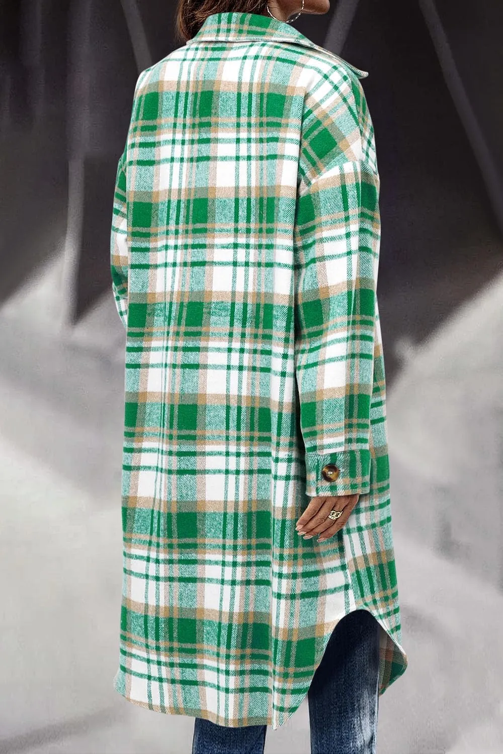 CHICZONE Womens Plaid Shacket Jacket Long Corduroy Shirt Casual Lapel Button Down Flannel Trench Coats