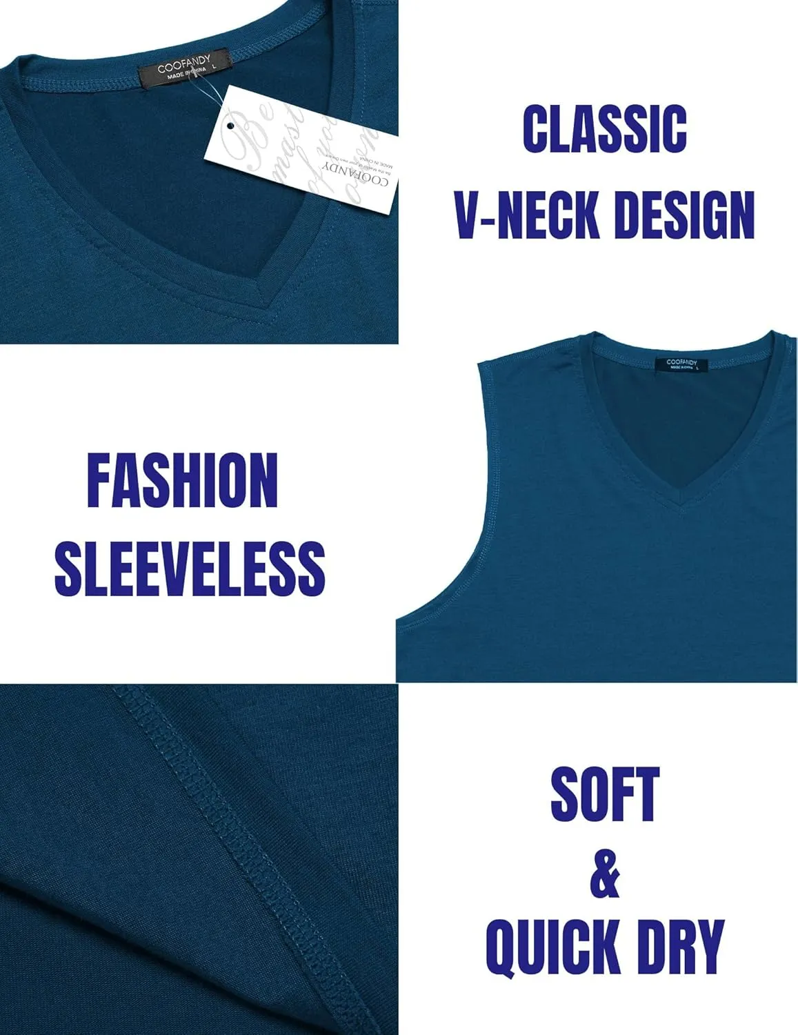 COOFANDY Men's 3 Pack Workout Tank Tops Gym Sleeveless Shirts V Neck Bodybuilding Muscle Tee Shirt