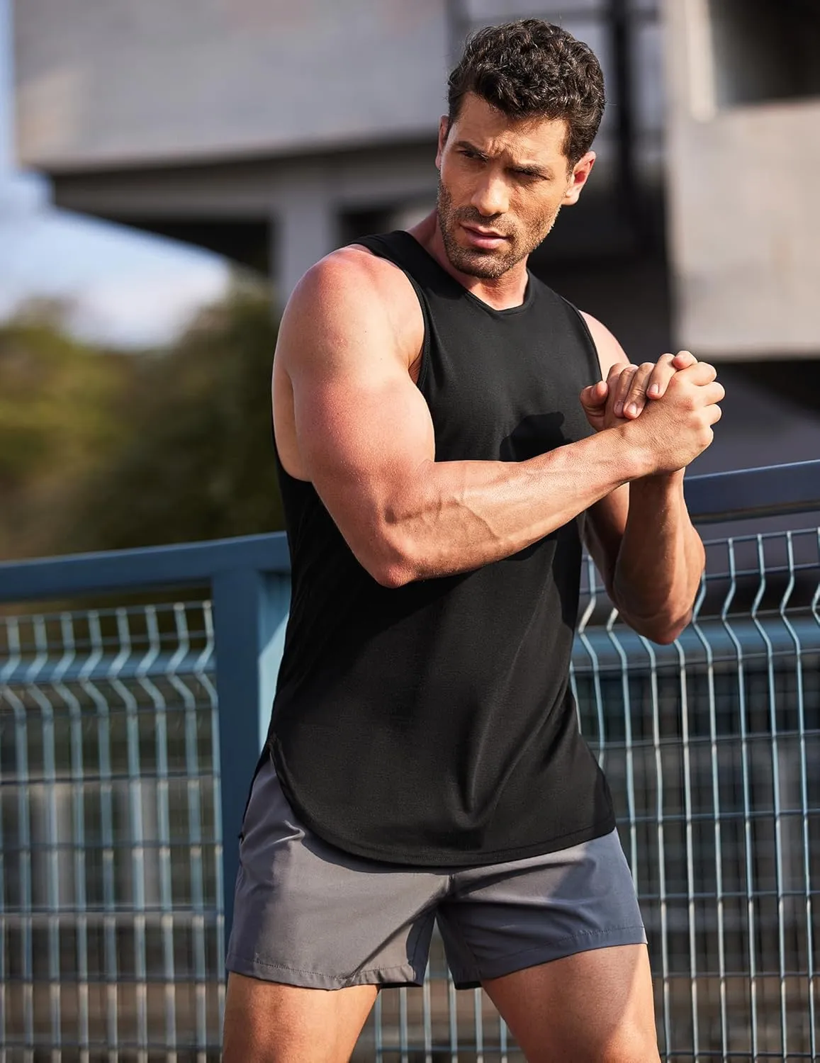COOFANDY Men's 3 Pack Workout Tank Tops Sleeveless Gym Shirts Bodybuilding Fitness Muscle Tee Shirts