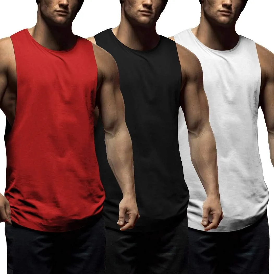 COOFANDY Men's 3 Pack Workout Tank Tops Sleeveless Gym Shirts Bodybuilding Fitness Muscle Tee Shirts