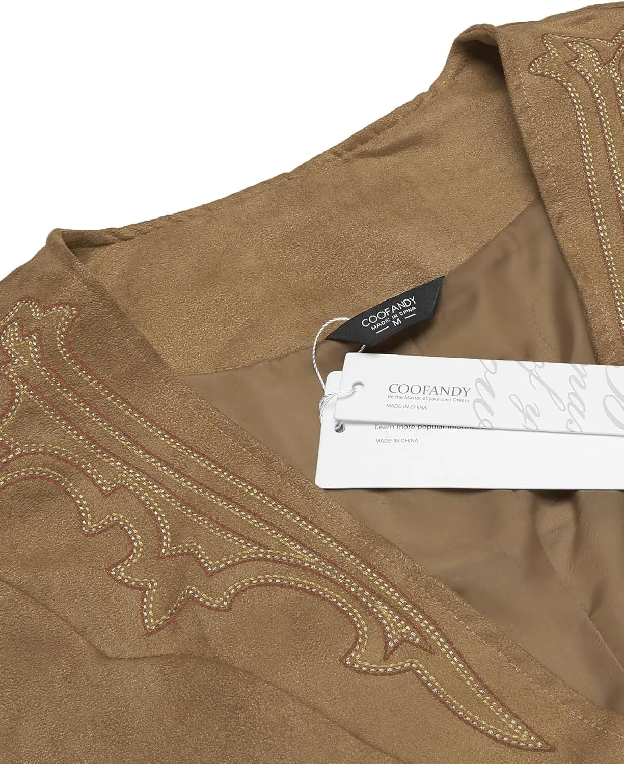 COOFANDY Men's Suede Leather Suit Vest Casual Western Vest Jacket Slim Fit Vest Waistcoat
