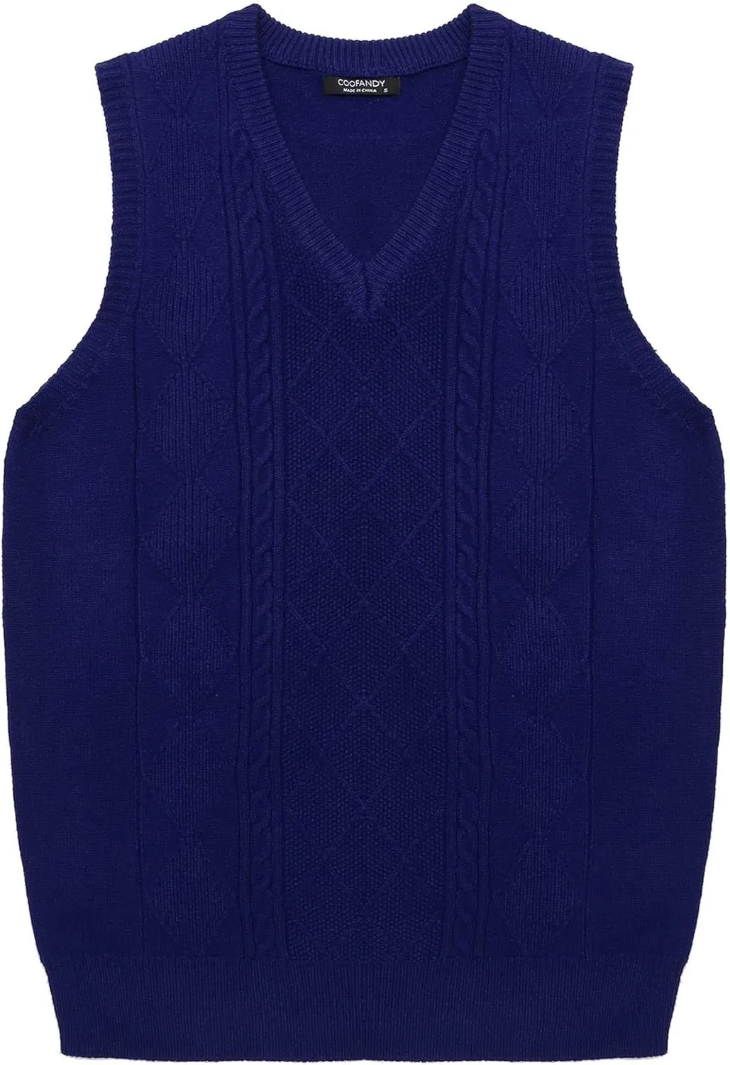 COOFANDY Men's Sweater Vest V Neck Pullover Sweater Sleeveless Knit Casual Slim Fit Vest