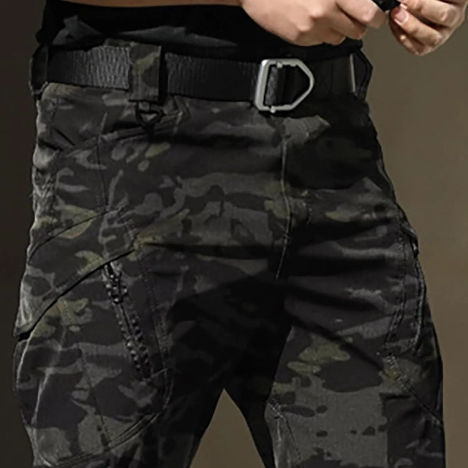 CRNTCEM Mens Camo Cargo Pants Straight Leg Army Combat Military Trousers Chinos Cotton Hiking Hunting Tactical Work Pants
