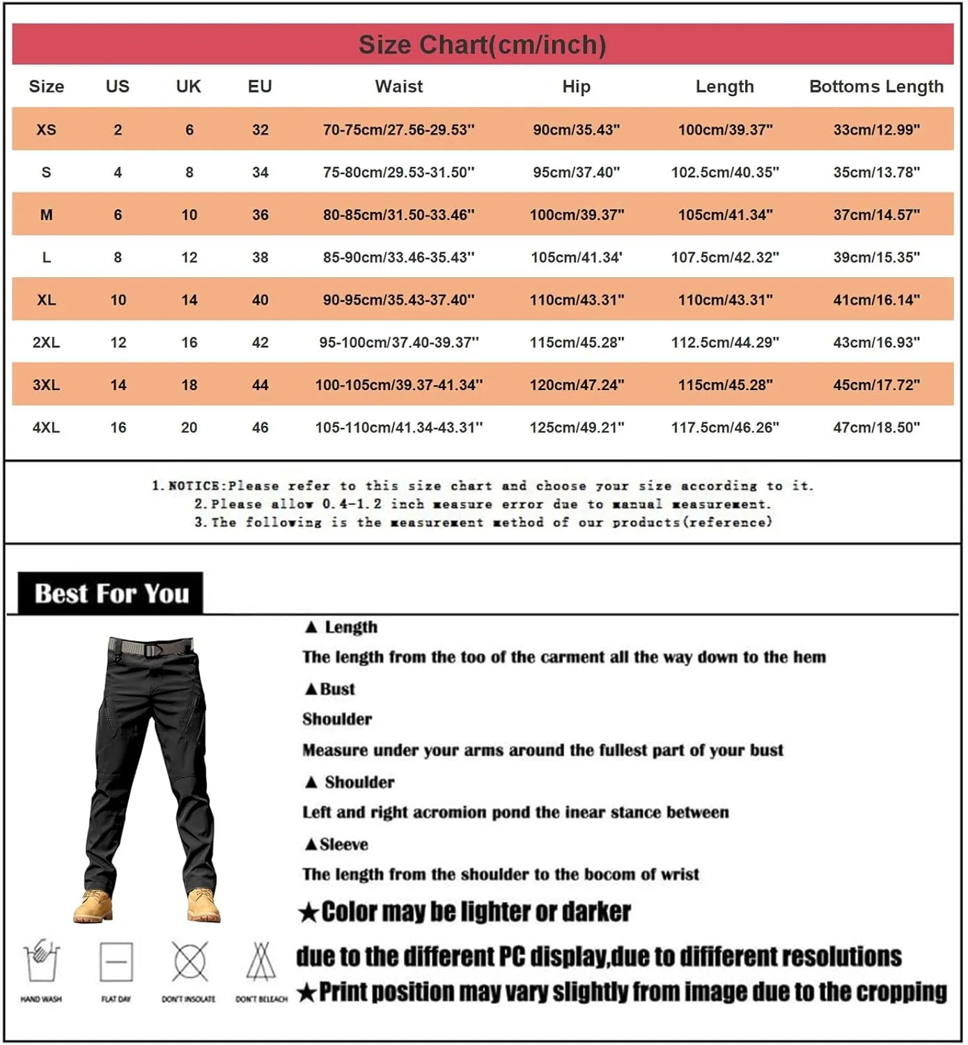 CRNTCEM Mens Camo Cargo Pants Straight Leg Army Combat Military Trousers Chinos Cotton Hiking Hunting Tactical Work Pants
