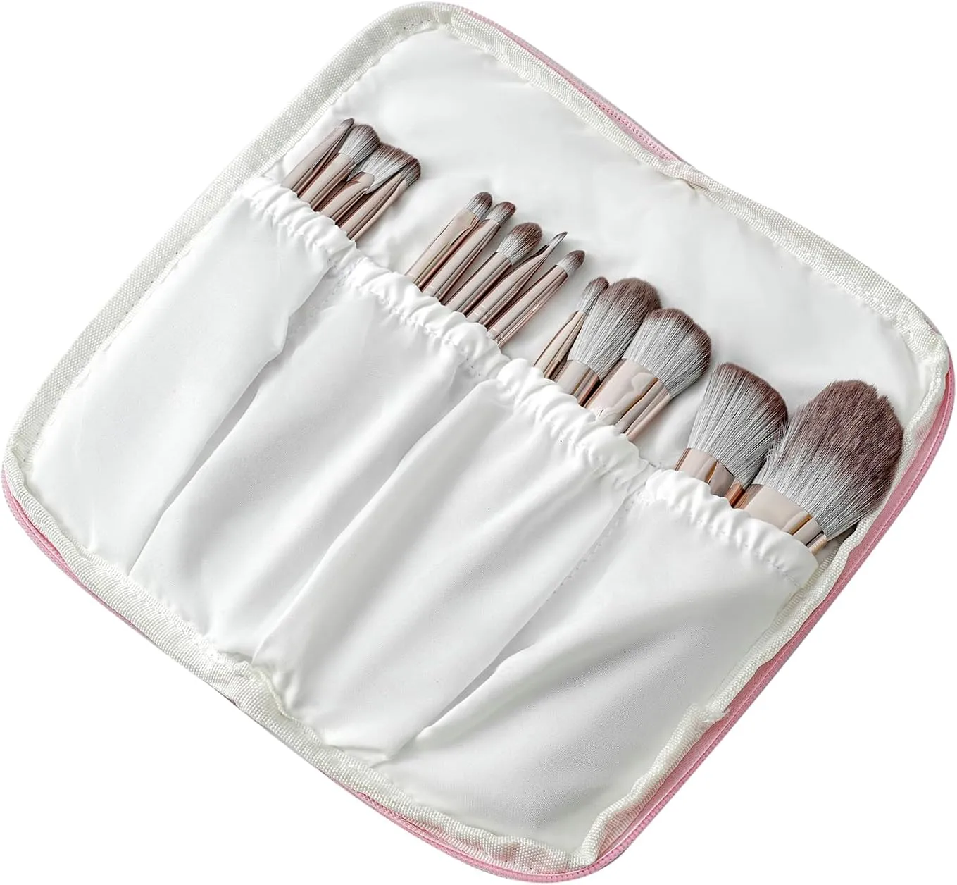 Cute Floral Bag for Makeup Brushes - Ideal for Travel & Daily Use Makeup Brushes Pouch for Women (Red Floral)