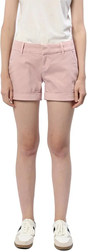 DEAR JOHN Hampton Shorts Women's Mid Rise Casual Classic Cuffed Folded Hem Womens Shorts