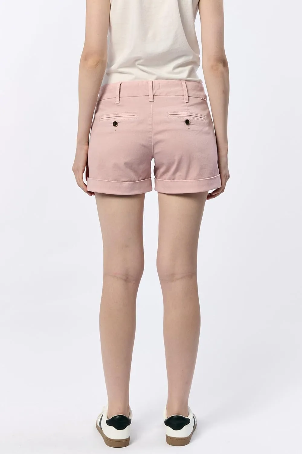 DEAR JOHN Hampton Shorts Women's Mid Rise Casual Classic Cuffed Folded Hem Womens Shorts