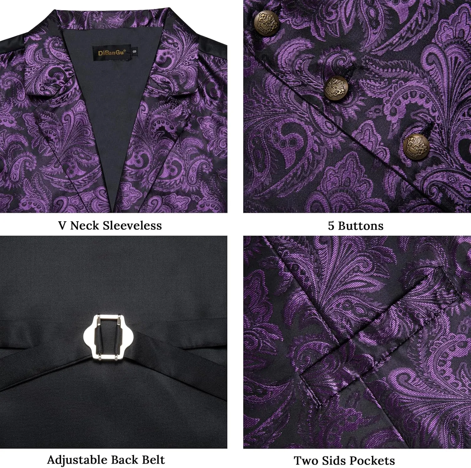 DiBanGu Men's Formal Suit Waistcoat - Business & Casual Dress Vests