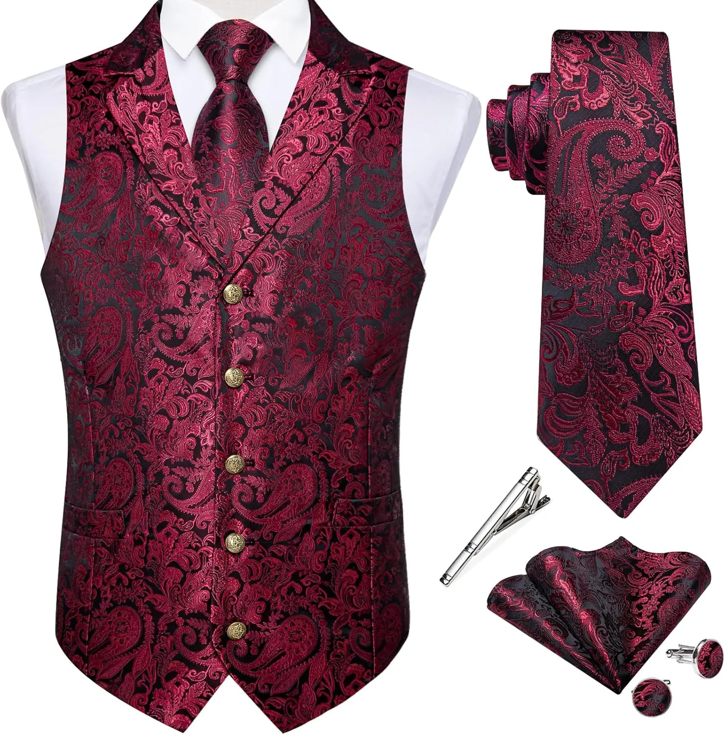 DiBanGu Men's Formal Suit Waistcoat - Business & Casual Dress Vests