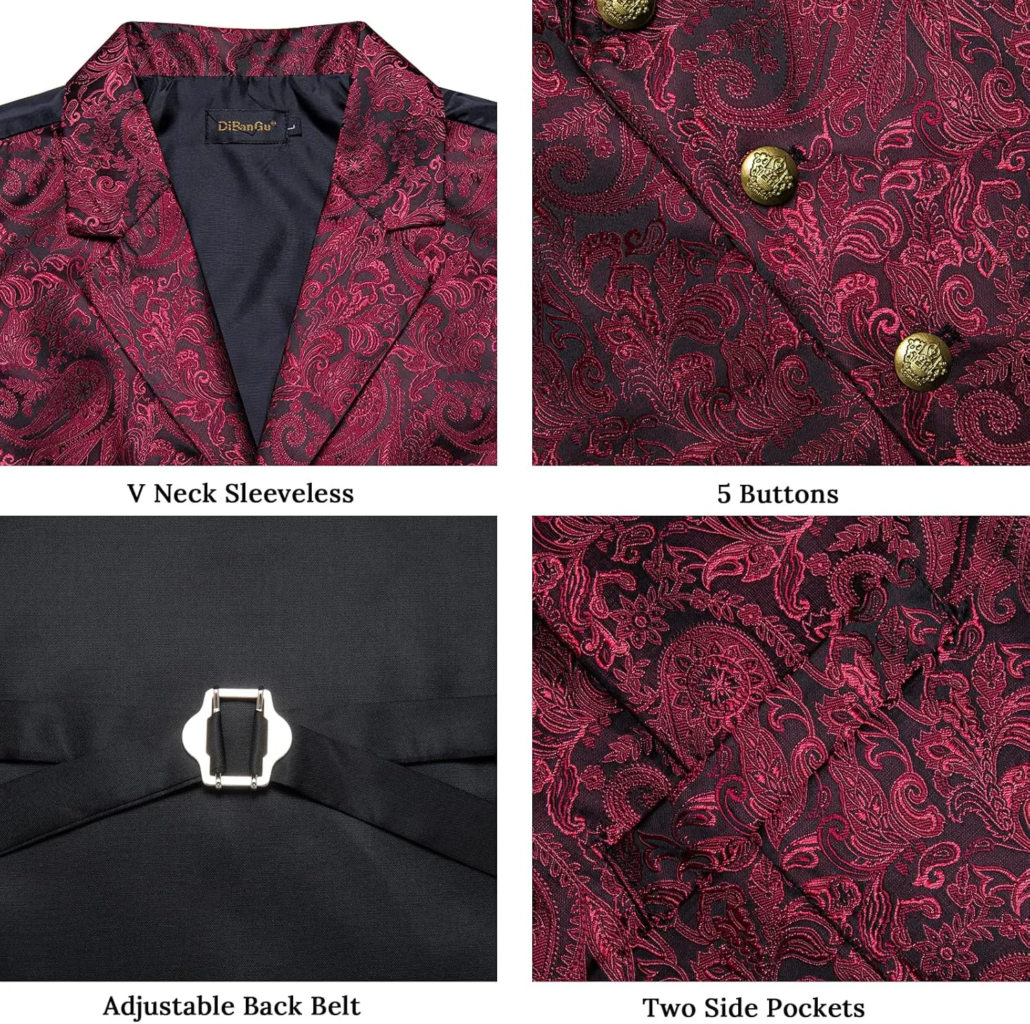DiBanGu Men's Formal Suit Waistcoat - Business & Casual Dress Vests