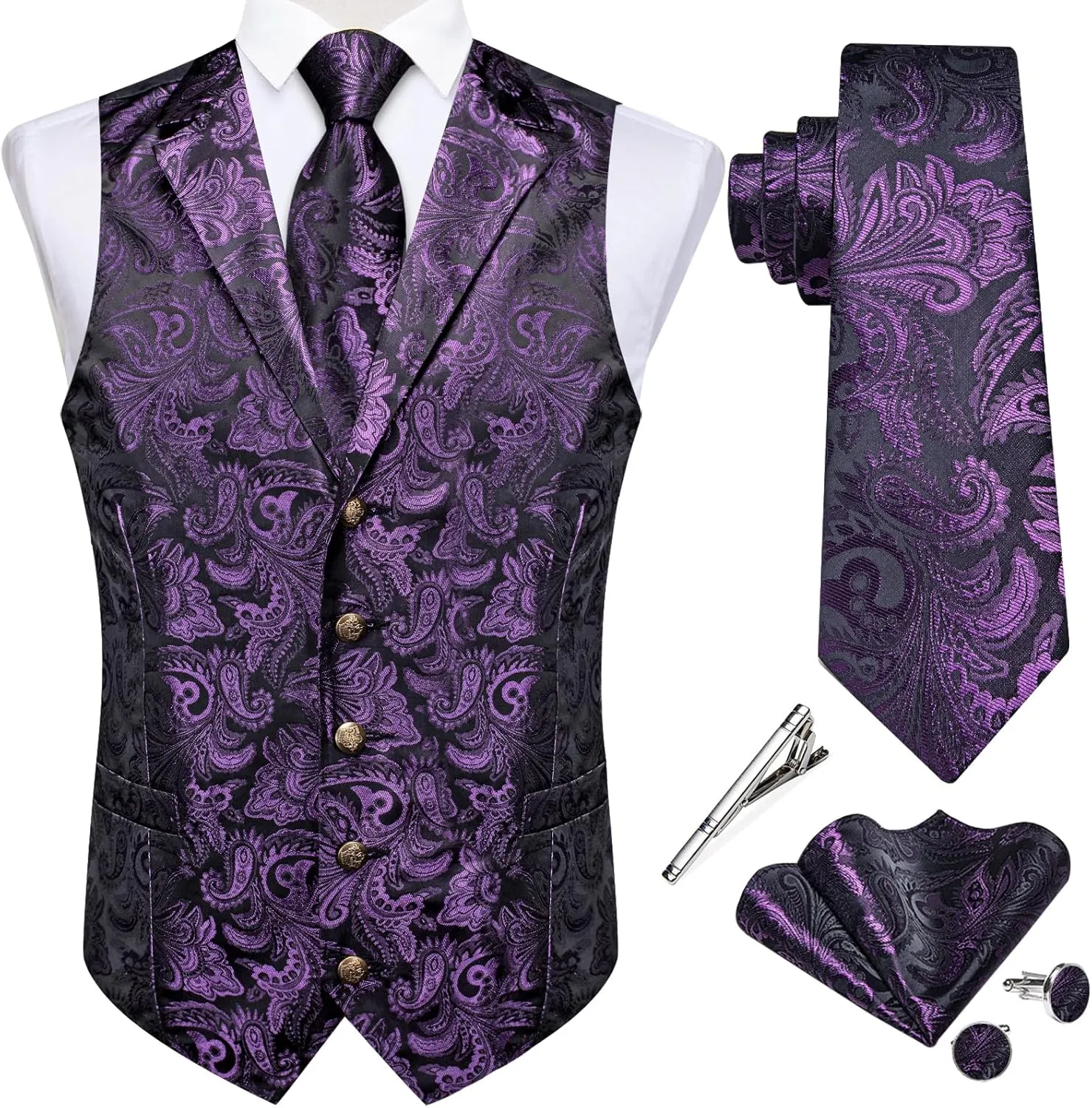 DiBanGu Men's Formal Suit Waistcoat - Business & Casual Dress Vests