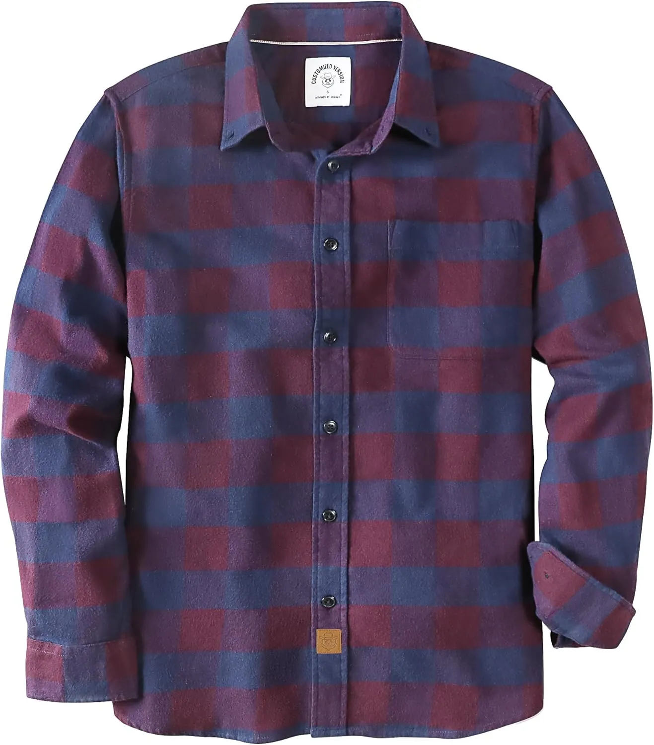 Dubinik Flannel Shirt for Men Plaid Mens Button Down Long Sleeve Shirts Soft Pure Cotton Casual Shirts Regular Fit