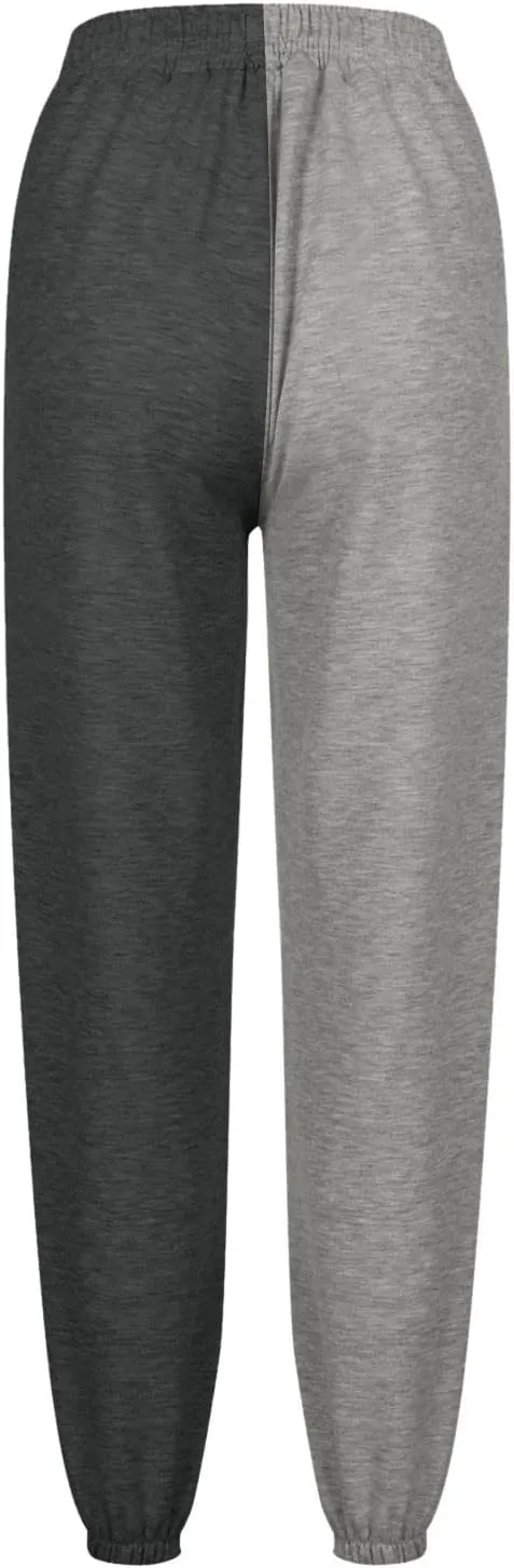 Fleece Straight Leg Sweatpants for Women Elastic High Waisted Joggers with Pockets Lightweight Cinch Bottom Trousers