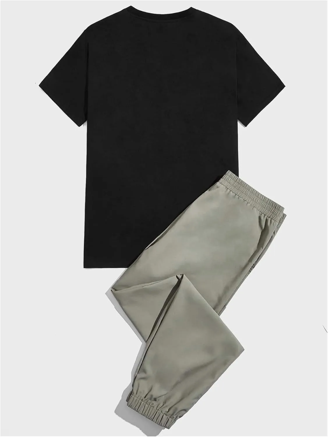 Floerns Men's 2 Piece Outfit Short Sleeve Tee Shirt with Long Pants Tracksuits