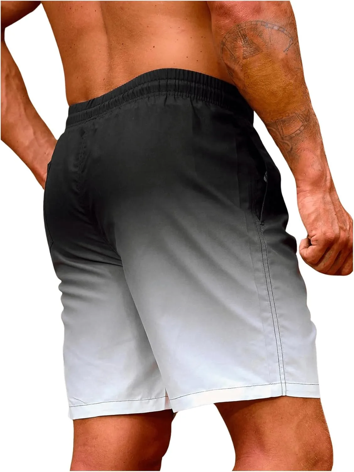 Floerns Men's Swim Trunks with Compression Quick Dry Shorts Swim Board Shorts