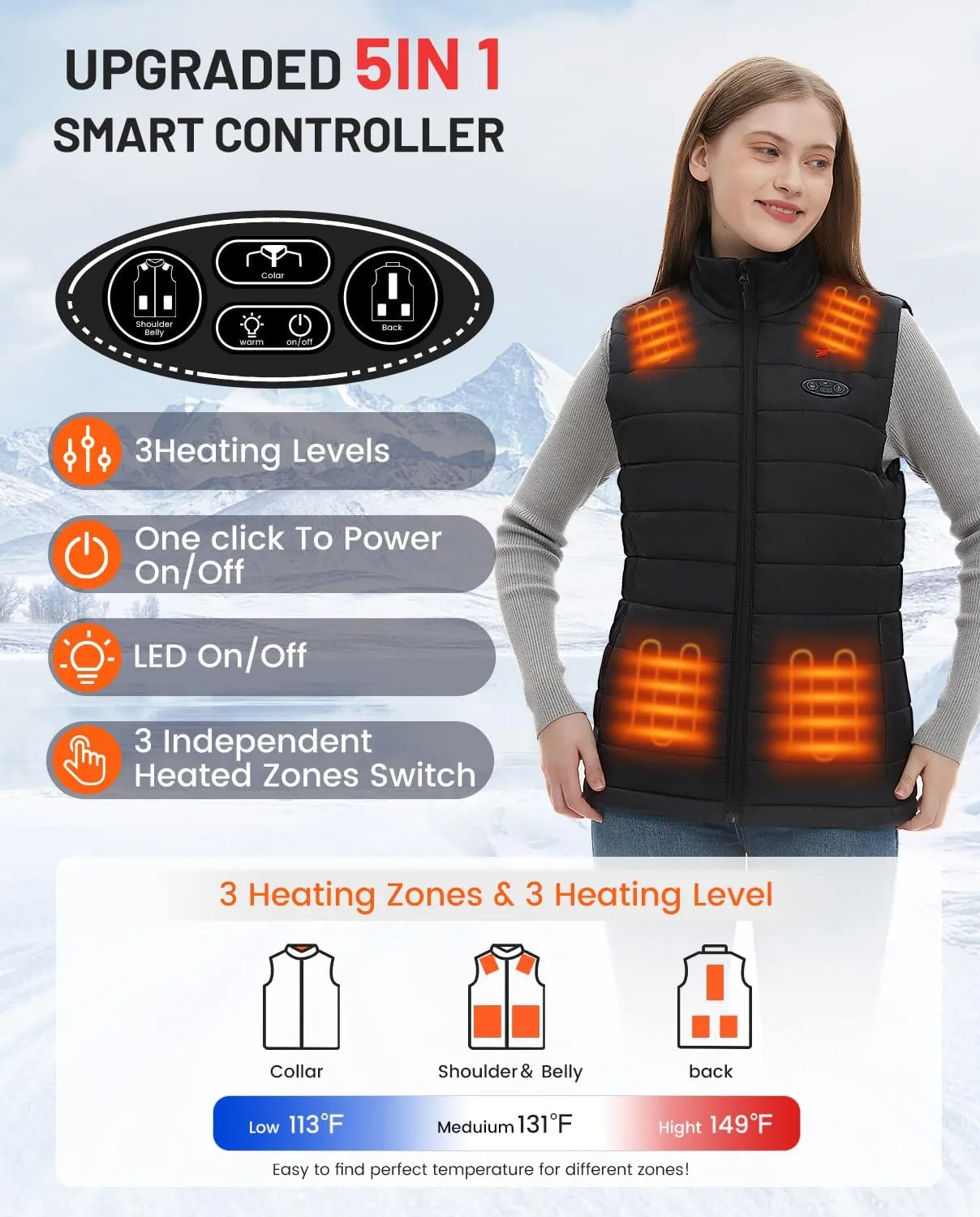 Flyhare Women's Heated Vest With Battery Pack, Warming Lightweight Vest for Hiking/Golfing