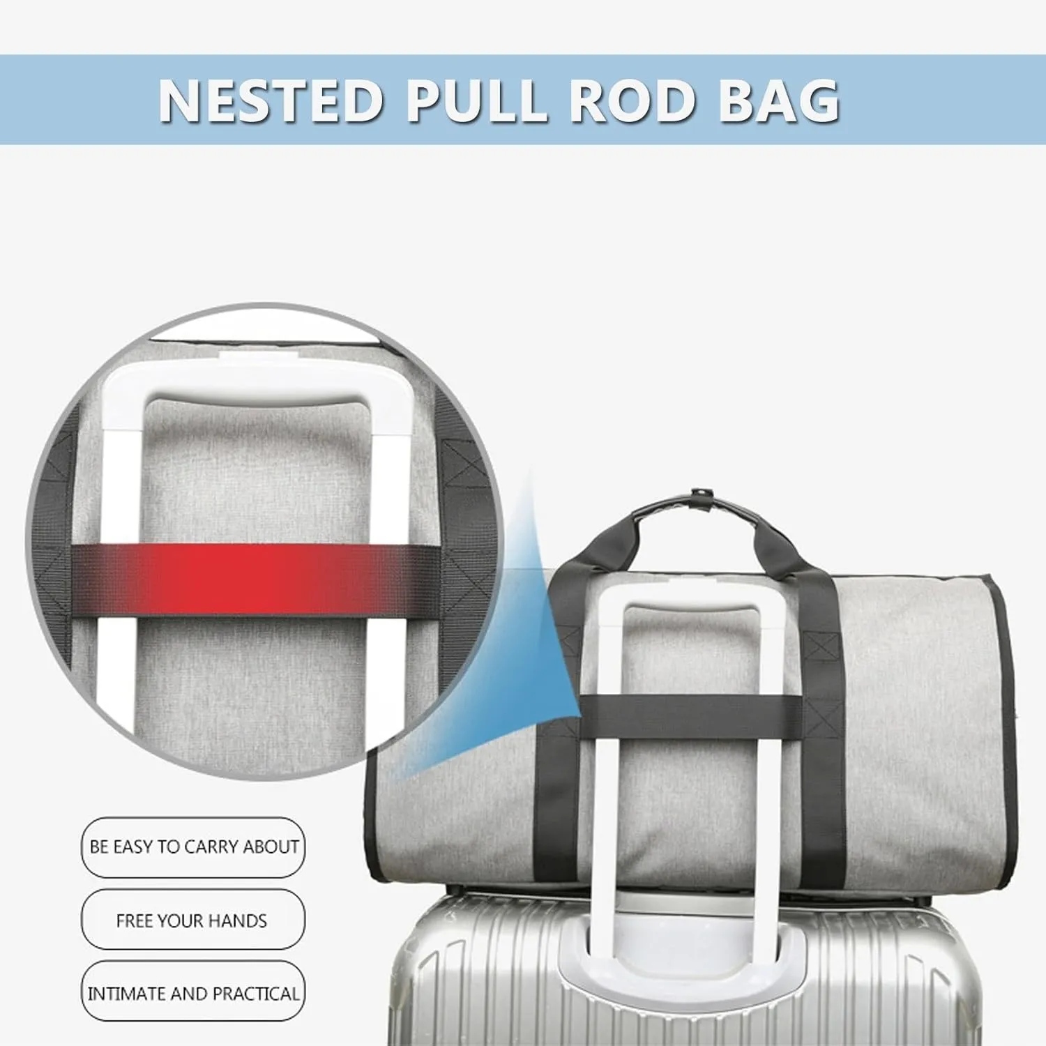 Foldie Travel Bag Expandable, Garment Bags for Travel, Suit Bag with Shoe Compartment & Wet Pocket, Waterproof Carryon Bag for Travel, Gym Bag for Workout, Business & Overnight Trips(Gray)