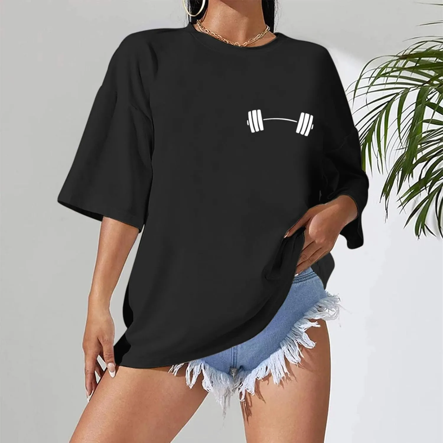 Funny Workout Gym Shirts Women Oversized Weightlifting Graphic Tshirt Everything Hurts and I'm Hungry Tee Tops